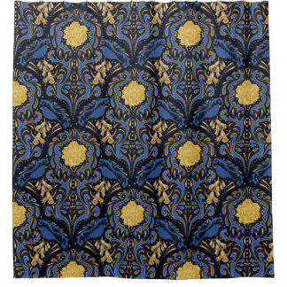 Blauwe vogel douchegordijn