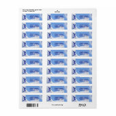Blauwe Vogel Elegant Monogram Initiaal B Retouradr Etiket (Full Sheet)