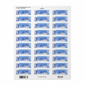 Blauwe Vogel Elegant Monogram Initiaal K Retouradr Etiket (Full Sheet)
