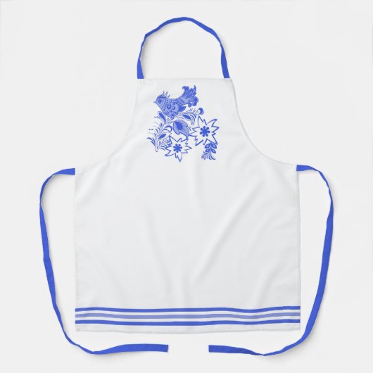 Blauwe vogel en Edelweiss Schort (Voorkant)