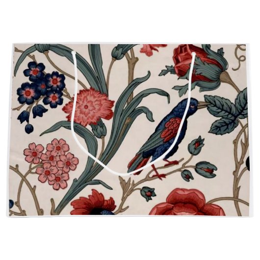 Blauwe vogel en florale cadeautas (Voorkant)