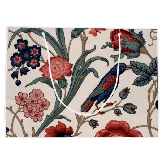 Blauwe vogel en florale cadeautas (Achterkant)