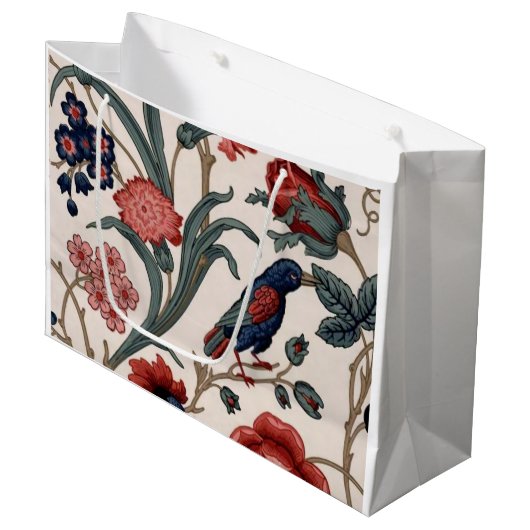 Blauwe vogel en florale cadeautas (Voorkant Gekanteld)