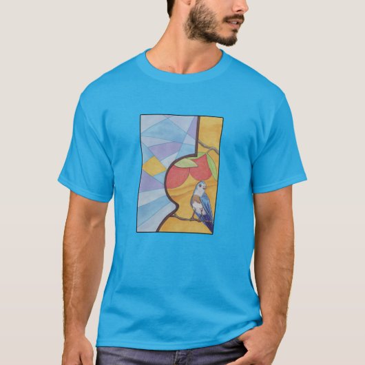 Blauwe vogel en sinaasappels Bluesong T-shirt (Voorkant)