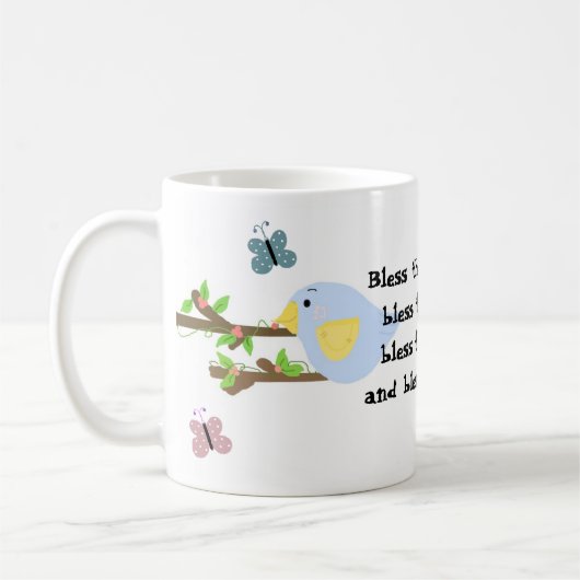 Blauwe Vogel en Vlinders Koffiemok (Links)