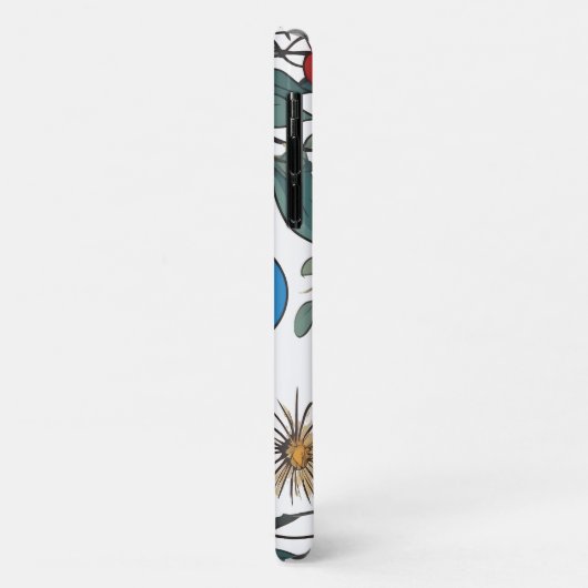 Blauwe Vogel en Wildflower Folk Art Case-Mate iPhone Case (Achterkant/links)