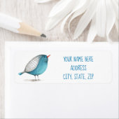 Blauwe vogel etiket (Insitu)