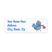 Blauwe vogel etiket (Voorkant)