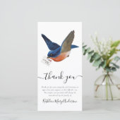 Blauwe Vogel Foto Rouwen Dankkaart Bedankkaart (Staand voorkant)