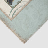 Blauwe  vogel Franse vloour de Lis ontkoppeling Tissuepapier (Detail)