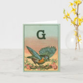 blauwe vogel g kaart (Gele Bloem)