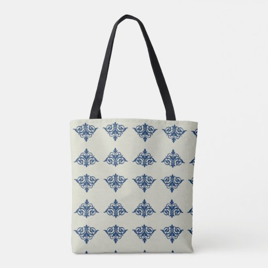 Blauwe vogel gevlekt tote bag (Achterkant)