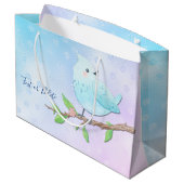 Blauwe Vogel Gift Bag Groot Cadeauzakje (Achterkant Gekanteld)