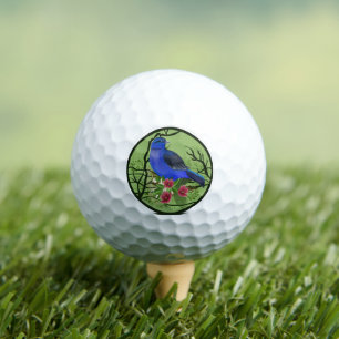 Blauwe vogel golfballen