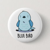 Blauwe Vogel Grappig Dier Pun Ronde Button 5,7 Cm (Voorkant)