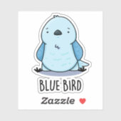 Blauwe Vogel Grappig Dier Pun Sticker (Vel)