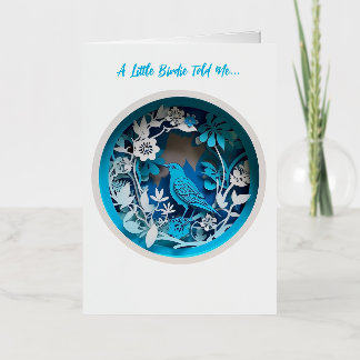 Blauwe vogel - Haal snel weer lekker Folie Wenskaart