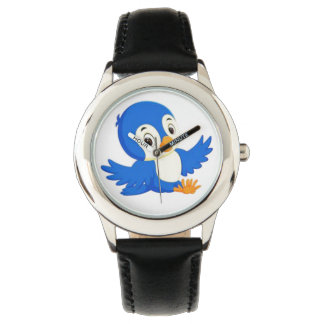 Blauwe vogel horloge
