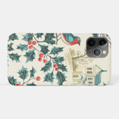 Blauwe Vogel Hulst Kerstmis Winter Kerk Case-Mate iPhone Case (Achterkant (horizontaal))