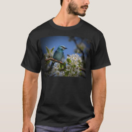 Blauwe Vogel in Bloei T-shirt