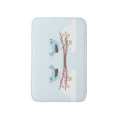 Blauwe vogel in Blossom Tree Cute Badmat (Voorkant Verticaal)