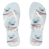 Blauwe vogel in Blossom Tree Cute Teenslippers (Voetbed)