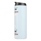 Blauwe vogel in Blossom Tree Cute Thermosbeker (Geroteerd rechts)