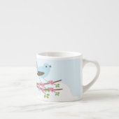 Blauwe vogel in de Blossom-boom Espresso Kop (Rechts)