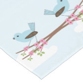 Blauwe vogel in de Blossom-boom Korte Tafelloper (Hoek)