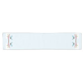 Blauwe vogel in de Blossom-boom Korte Tafelloper (Horizontaal)