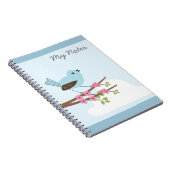 Blauwe vogel in de Blossom-boom Notitieboek (Rechterzijde)
