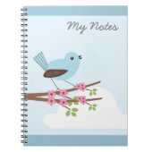 Blauwe vogel in de Blossom-boom Notitieboek (Voorkant)