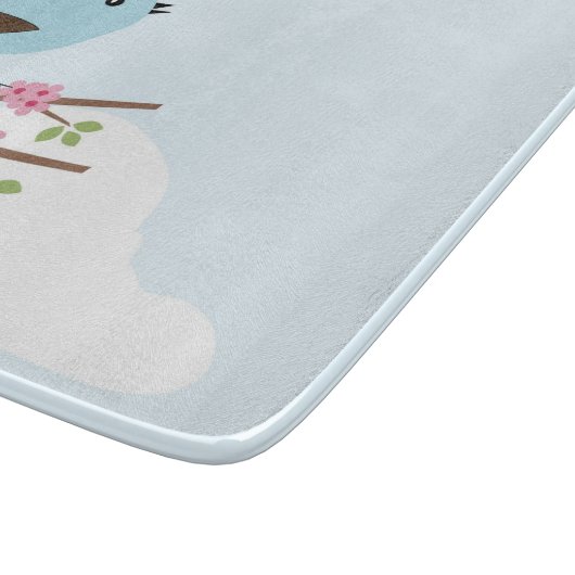 Blauwe vogel in de Blossom-boom Snijplank (Hoek)