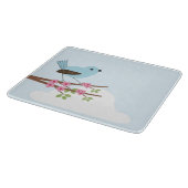 Blauwe vogel in de Blossom-boom Snijplank (Hoek)