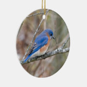 Blauwe vogel in de boom keramisch ornament (Rechts)