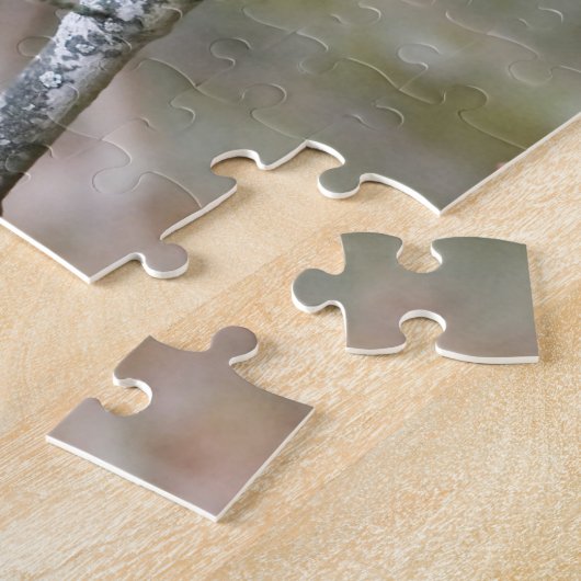 Blauwe vogel in de boom legpuzzel (Zijkant)