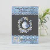 Blauwe vogel in de griep met aangepaste verjaardag kaart (Staand voorkant)