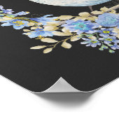 Blauwe vogel in de mond poster (Hoek)