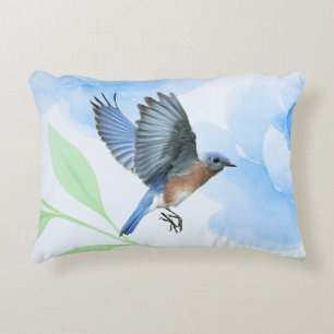 Blauwe Vogel In Vlucht Kussen