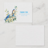 Blauwe Vogel In Witte Textuur Notitiekaartje (Voorkant / Achterkant)