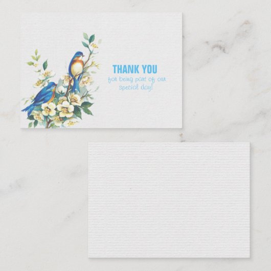 Blauwe Vogel In Witte Textuur Notitiekaartje (Voorkant / Achterkant)