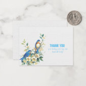 Blauwe Vogel In Witte Textuur Notitiekaartje (Voorkant / Achterkant in situ)