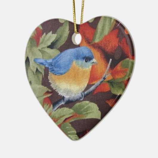 Blauwe vogel keramisch ornament (Links)
