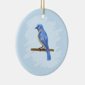 Blauwe vogel keramisch ornament (Rechts)