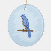 Blauwe vogel keramisch ornament (Links)