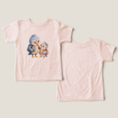 Blauwe Vogel Kids T-Shirt (Ontwerp Voorkant & Achterkant)