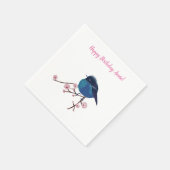 Blauwe Vogel Kunst Servet (Hoek)