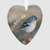 Blauwe vogel Madeira Keep (Fringilla maderensis) Ornament (voorkant)