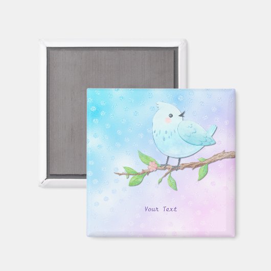 Blauwe Vogel Magneet (Voorkant / Achterkant)