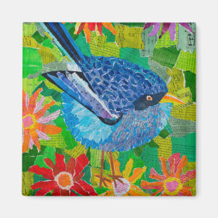 Blauwe vogel magneet